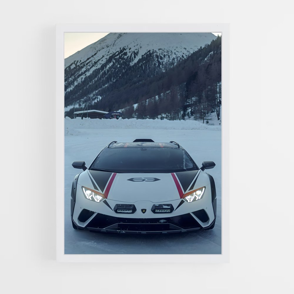 Poster Huracan des Neiges – affiche Lamborghini (vue 3)